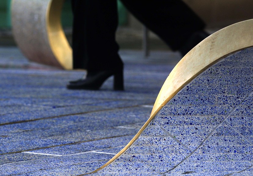 Peel back detail of Blue Carpet