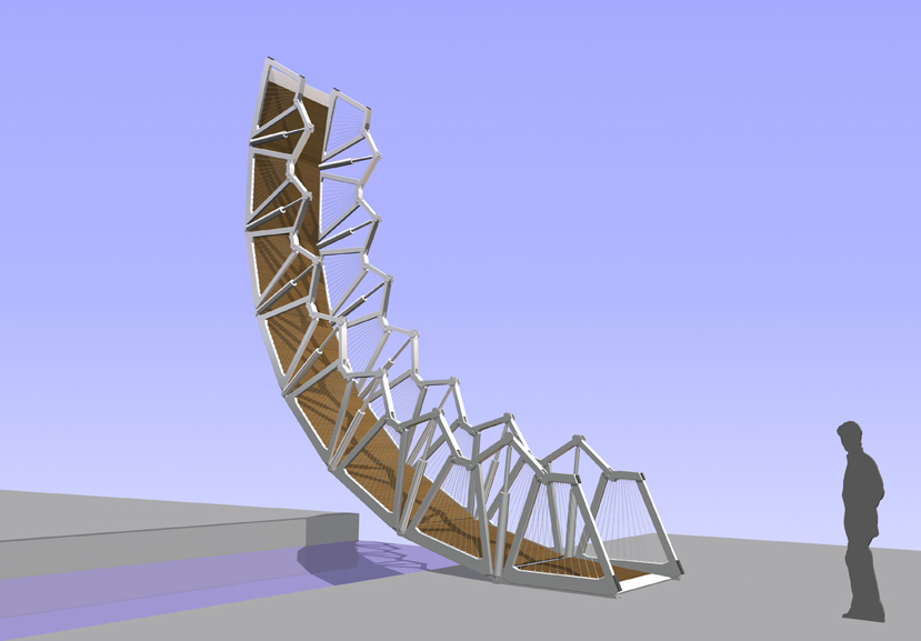 Computer render of The Rolling Bridge
